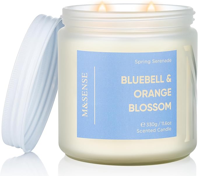 M&SENSE Bluebell Orange Blossom Scented Candle | 11.6oz Natural Soy Wax | by MSENSE