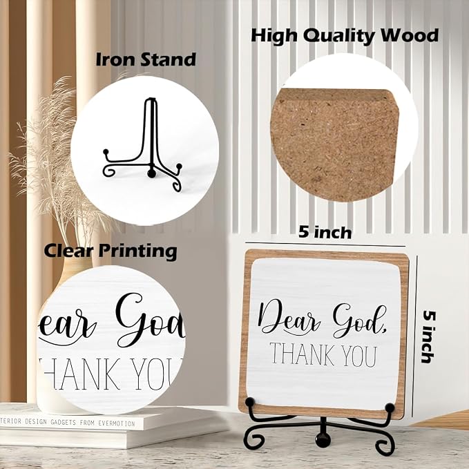 Home Decor, Farmhouse Shelf Table Decor, Christian Office Home Décor Accents - Image 2