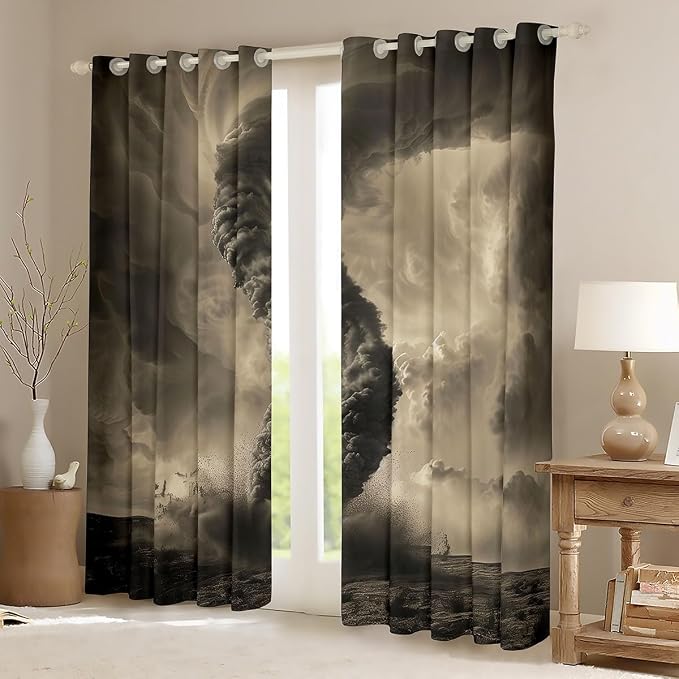 jejeloiu 3D Tornado Blackout Shades Window Treatments Natural Disaster Window - Image 2