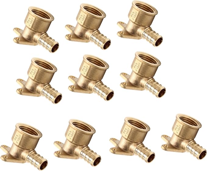 EFIELD Pex 1/2 Inch x 1/2 Inch Female NPT Drop-Ear Elbow | PEX Brass Crimp by EFIELDPEXTUBING