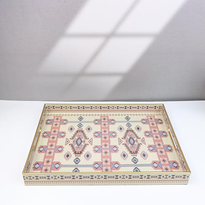 Spsyrine Serving Tray with Handles, Plastic Decorative Tray - Image 5
