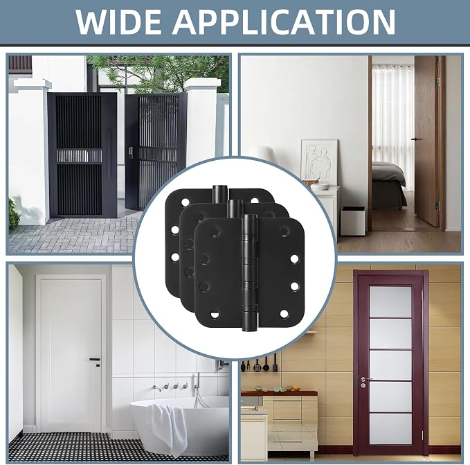 3 Pack Stainless Steel Black Door Hinges - Image 7