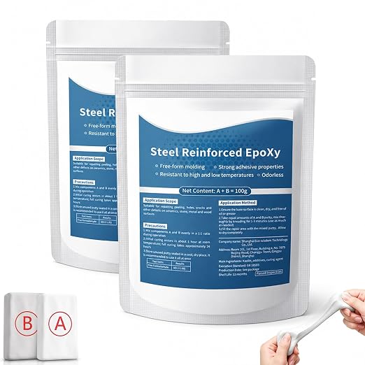 Steel Reinforced Epoxy Putty, Strong Clay Iron Adhesive, Waterproof 2-Part by Unknown
