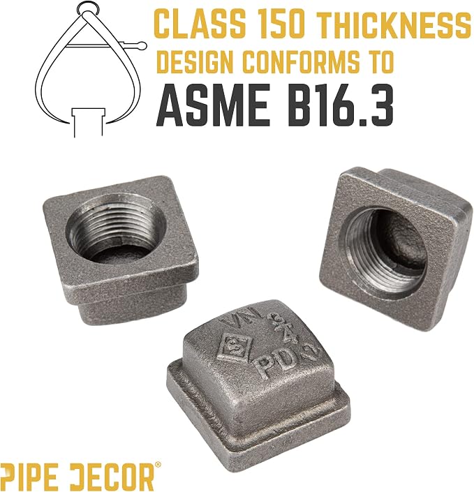 PIPE DECOR Square Cap Fitting, 3/4 Inch, Shelving and Standard 3/4 Inch - Image 5