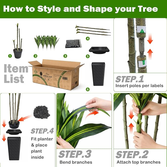Artificial Red Dracaena Tree Indoor, 7FT Tall Fake Floor Plants - Image 5