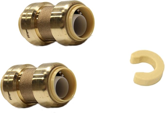 2piece EFIELD 1 Inch Straight Coupling Push-Fit Fitting | Connect Pex, CPVC by EFIELDPEXTUBING