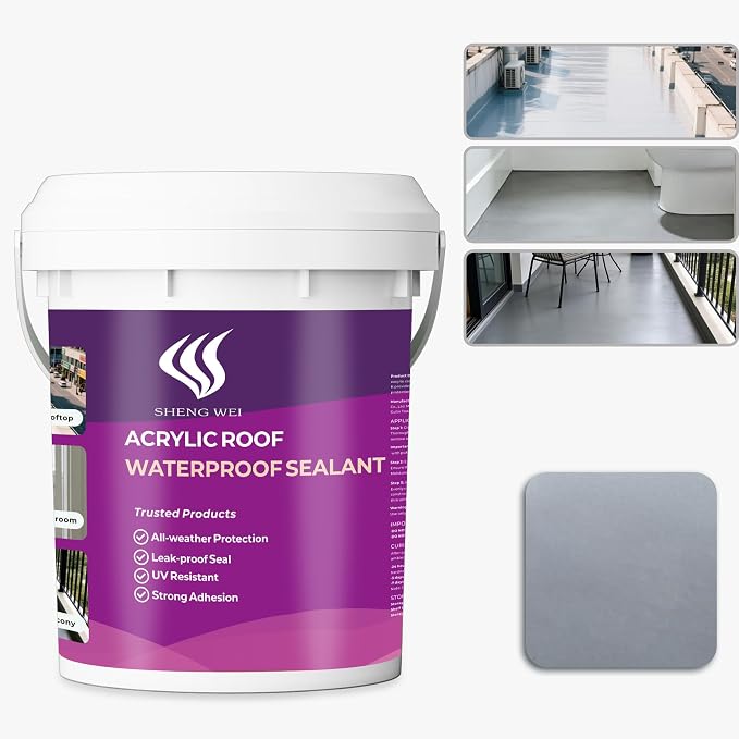 Waterproof Sealant, 3 Gallon, Covers 360 Sq Ft | Concrete Waterproof Coating by SHENGWEI