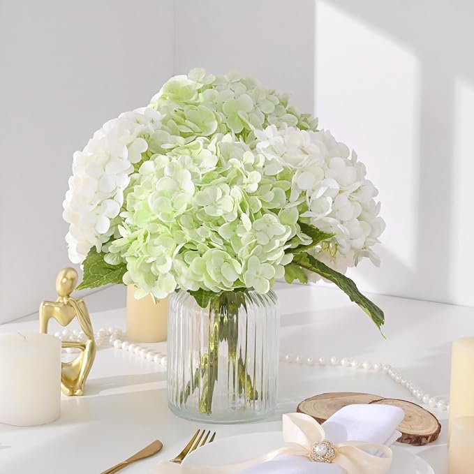 4Pcs 21in Latex Real Touch Hydrangea Artificial Flowers | Lifelike Large - Image 4