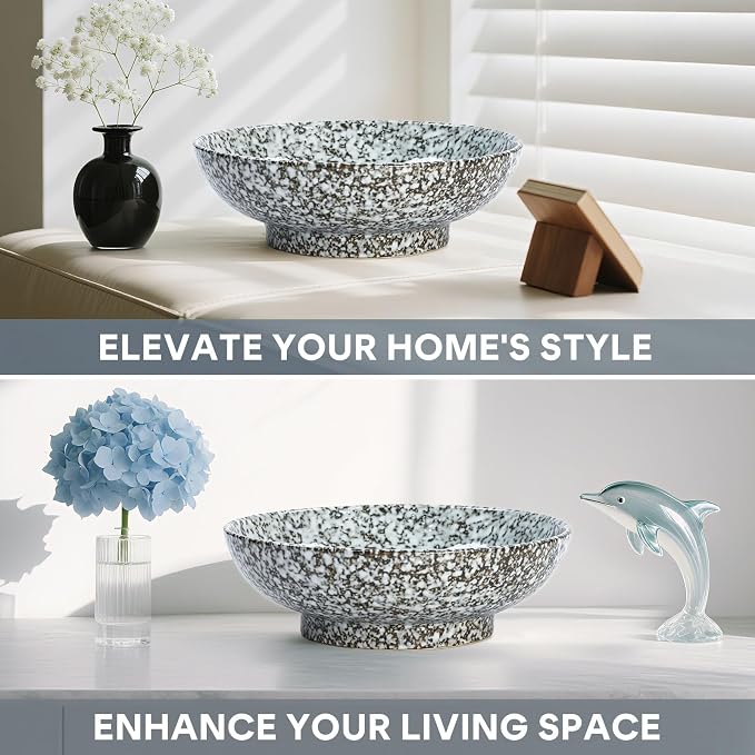 10" Decorative Bowl, Ceramic Fruit Bowl - Image 7