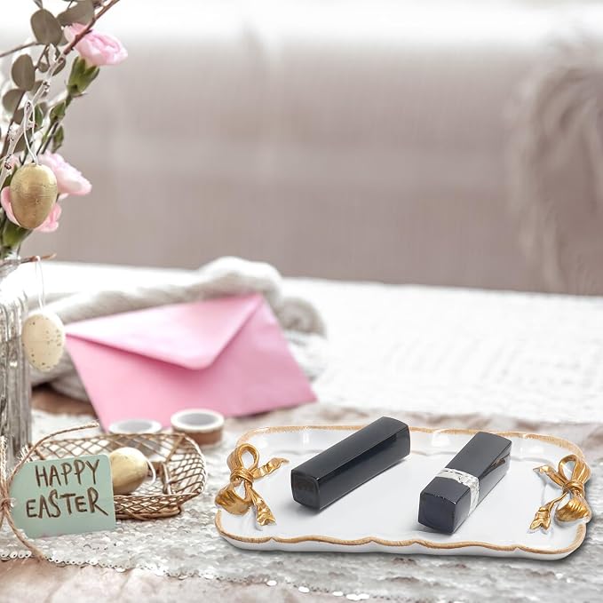 Warmtree Bow Jewelry Tray, Coquette Trinket Dish, Vanity Decor | Decorative Tray - Image 6