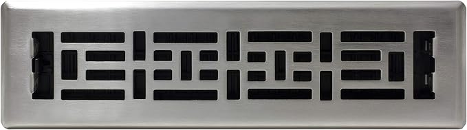 Decor Grates AJH212-NKL 2-Inch by 12-Inch Oriental Floor Register, Brushed - Image 2
