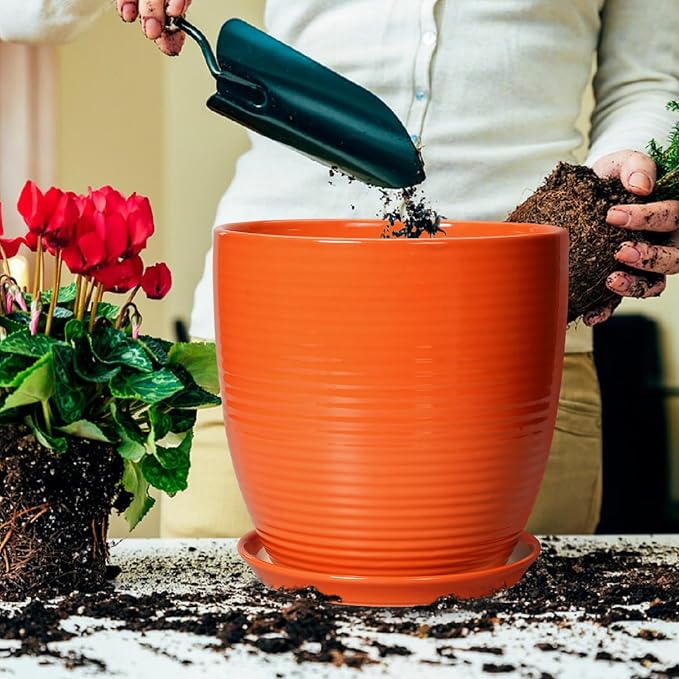 12 Inch Plant Pot, Ceramic Planters - Image 4