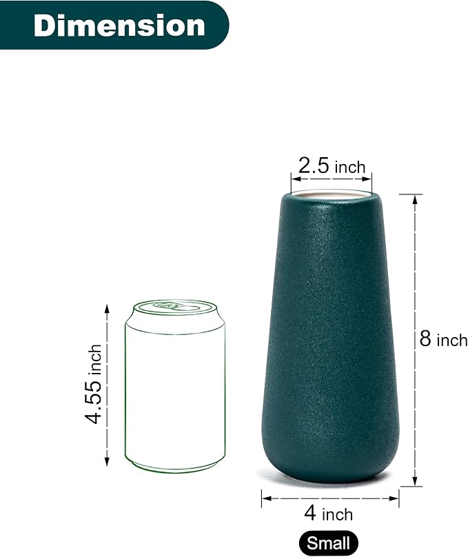 D'vine Dev 8 Inch Ceramic Flower Vase Textured Finishing, Minimalist Design - Image 4