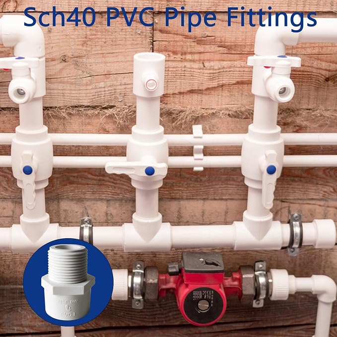 10 Pack 1/2 inch NPT Male Thread PVC Pipe Fitting Adapter Connector, PVC Pipe - Image 5