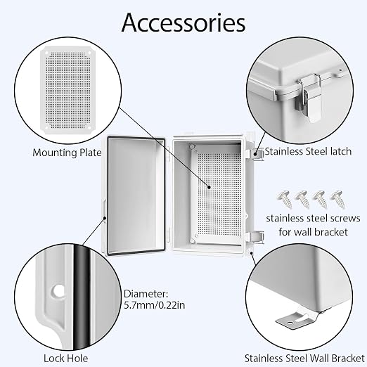 Electrical Box, IP67 Waterproof Hinged Cover Stainless Steel Latch Junction Box - Image 4