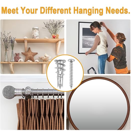 Metal Self Drilling Drywall Anchors, 58 Heavy Duty Sheetrock Anchors + 58#6 x - Image 5