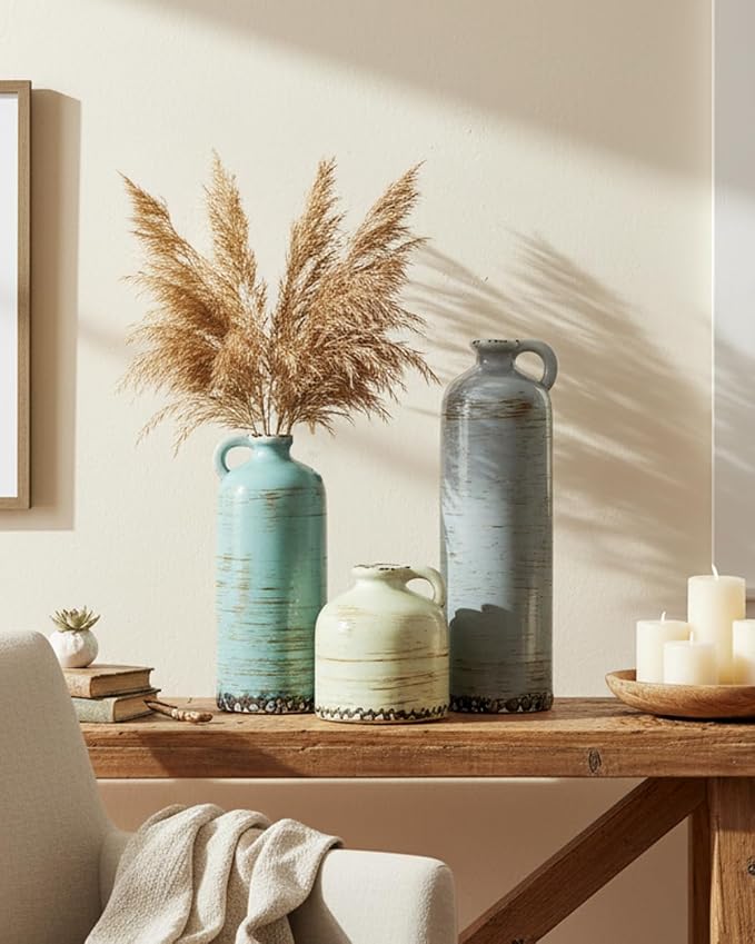 Modern Pottery Vase Set of 3 - Image 7