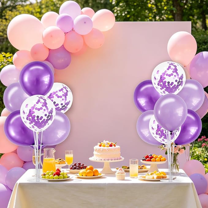 TONIFUL 4 Set Purple Balloon Stand Balloon Centerpiece - Image 6