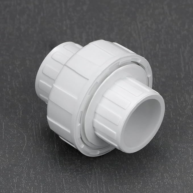 QWORK 3/4" PVC Union Coupling Pipe Fittings, 6 Pack Female Union Coupling - Image 2