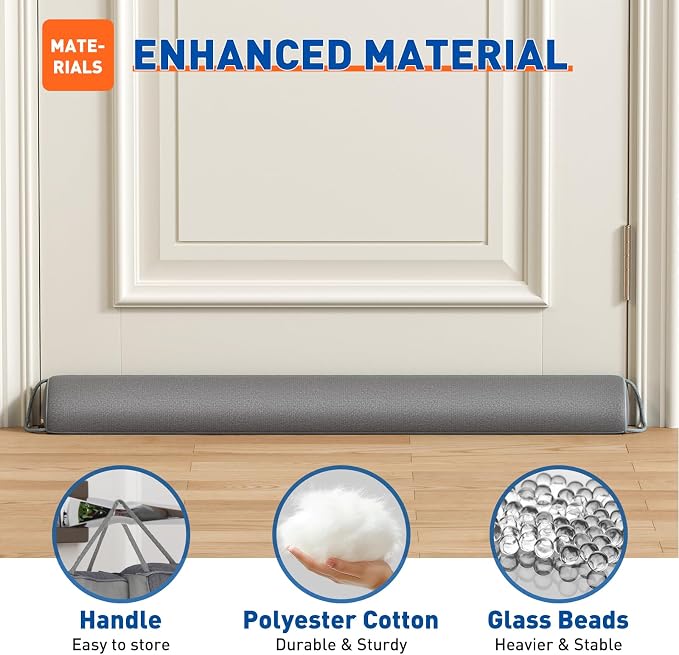 MAGZO Door Draft Stopper 32 Inches, Energy Saving | Triangular Weighted Door - Image 3