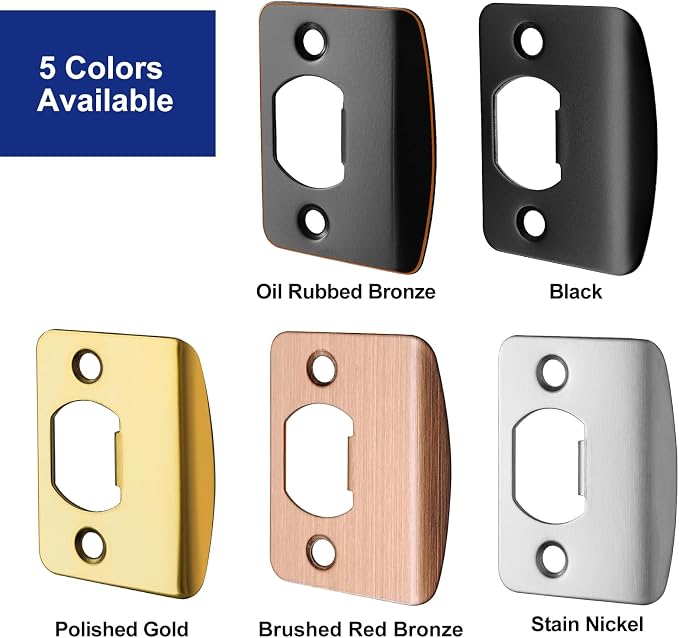 Black Door Strike Plate 2-1/4" x 1-3/4", Standard Size, 4 Pack | Edges Deburred - Image 6