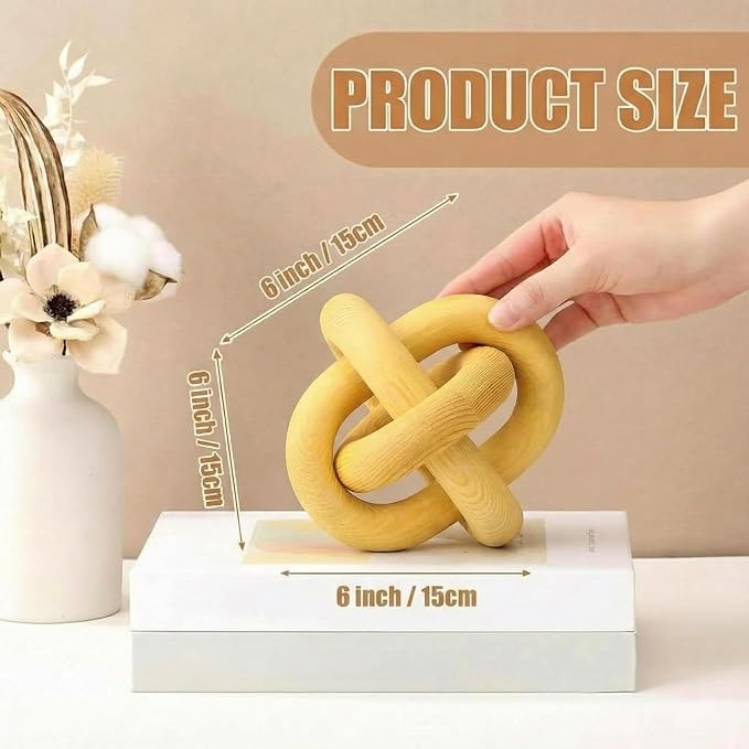 Yalikop 3 Link Wood Knot Decor Rustic Table Shelf Home Decor Accents, Boho - Image 2