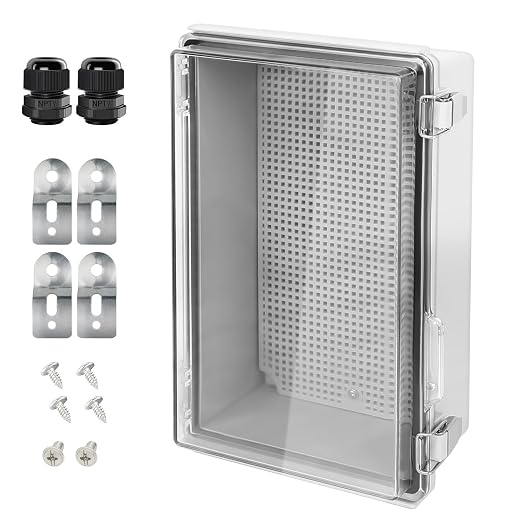 Electrical Box, IP67 Waterproof Hinged Clear Cover Stainless Steel Latch by LeMotech