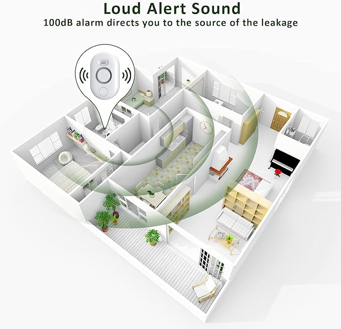5 Pack Water Leak Detectors for Home, 100dB Water Sensor Alarm for Basement | - Image 4