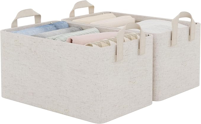StorageWorks Fabric Storage Bins, Linen Closet Organizers, Metal Frame by StorageWorks