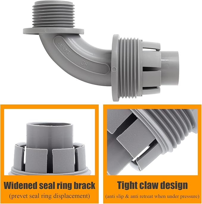 2Pcs 1" NPT Electrical Conduit Connector Fittings | 90-Degree, Nonmetallic - Image 4