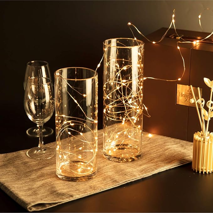WGVI Quality Thick Weighted Clear Cylinder Glass Vases, Flower Arrangement - Image 7