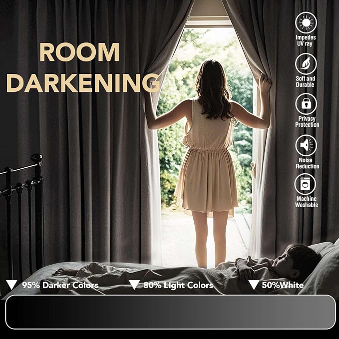 H.VERSAILTEX Blackout Window Curtain Panels Thermal Insulated Room Darkening - Image 7