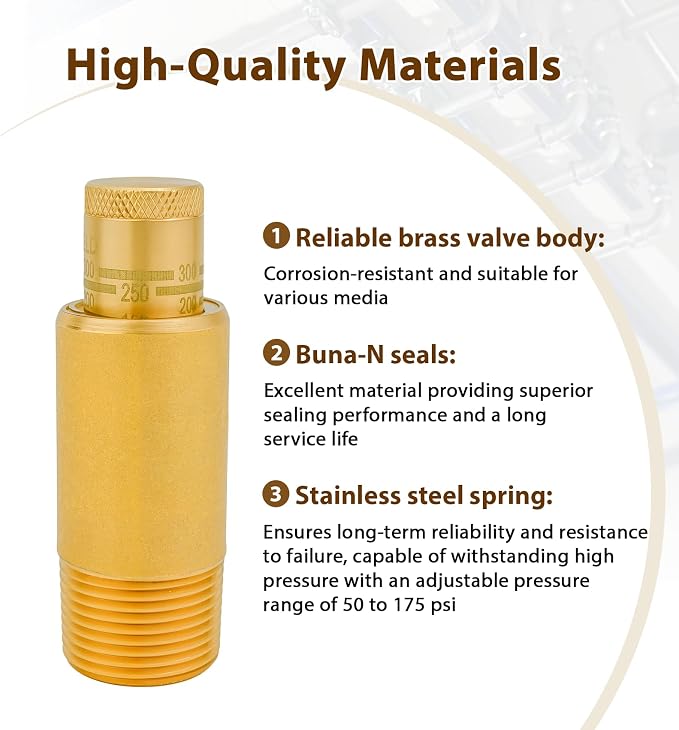 0372271 530C-STD 3/4" x 1/2" Brass Poppet Type Calibrated Pressure Relief Valve - Image 3