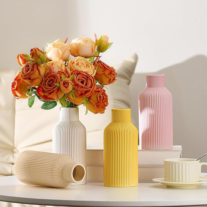 Mfacoy Ceramic Flower Vase, Minimalist Decor, Modern Home Decorative Vase - Image 5