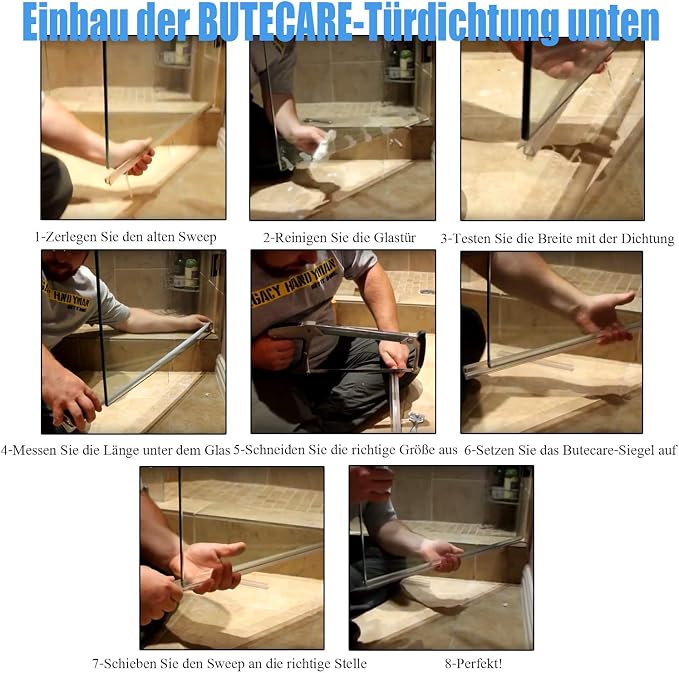 2-Pack Butecare Frameless Shower Door Bottom Seal - Image 7