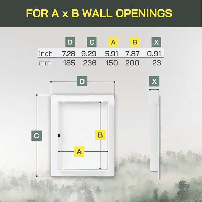Vent Systems 6" x 8" Push-to-Open ABS Access Door – White Plastic Access Panel - Image 2