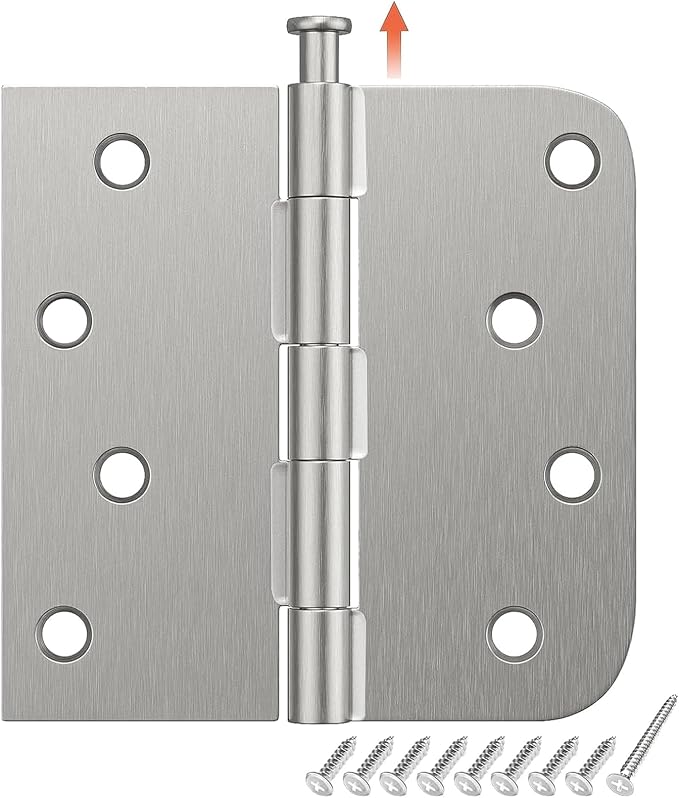 HOSOM 12 Pack Brushed Nicke Door Hinges, 4 x 4 Inch Heavy Duty Door Hinges - Image 9