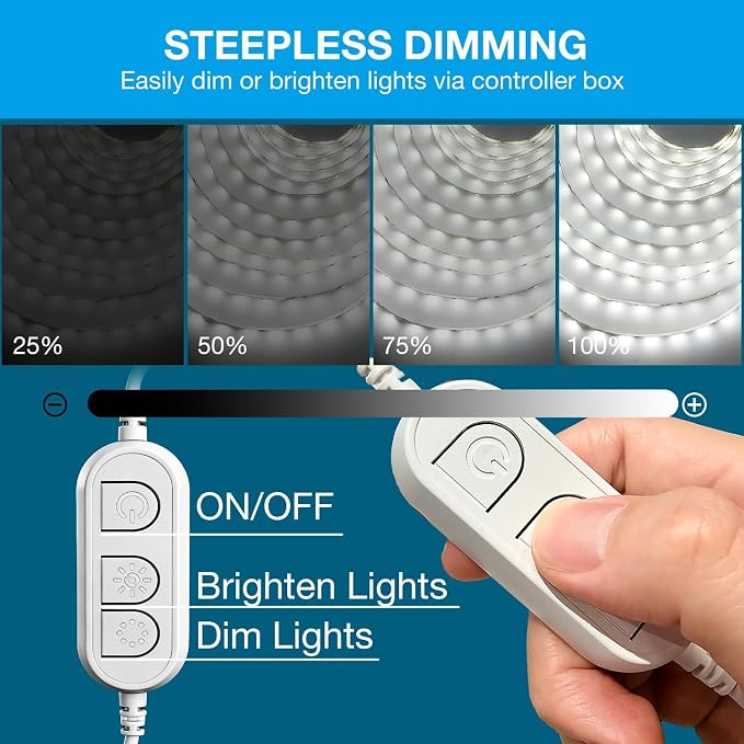 DAYBETTER 25 ft Smart WiFi White LED Lights, Dimmable White LED Strip Light - Image 3