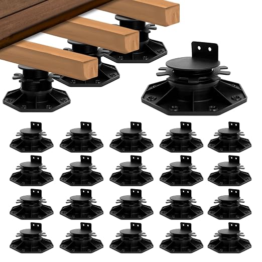 24 Pack Adjustable Deck Support Pedestal, 1-3/16" to 2-3/4" | Heavy Duty Deck by MCCKLE