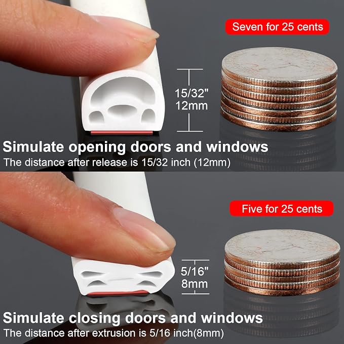 Benory D-Shaped Silicone Weather Stripping - Image 4