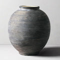 Black Ceramic Flower Vase, 9.8" H, Large Round Table Vase by KayolinCommunity