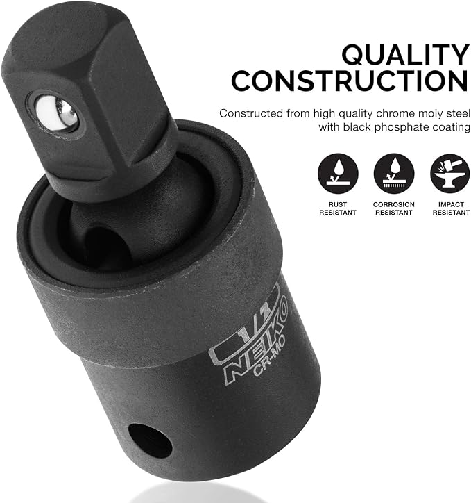 NEIKO 02430A 1/2” Drive Universal Joint Swivel Socket Adapter | Cr-Mo Impact - Image 2