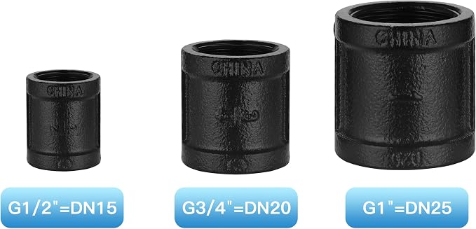 1" Black Pipe Coupling, 10 Pack 1" Malleable Iron Cast Threaded Pipe Fitting - Image 3