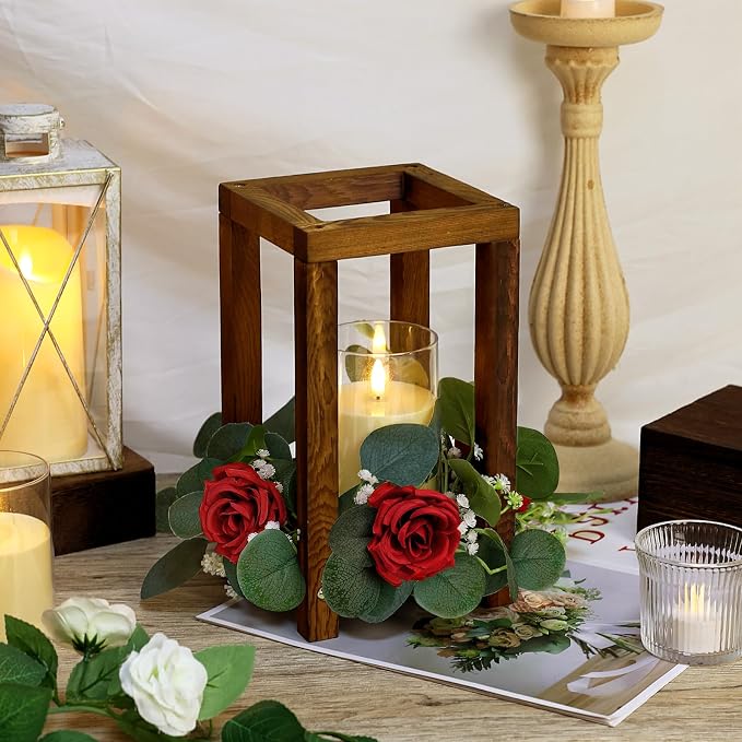 18 Pcs Wedding Wooden Lantern Centerpiece | Rustic Wooden Candle Lantern - Image 5