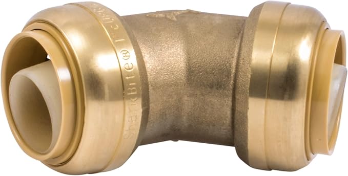 SharkBite 1 Inch 45 Degree Elbow, Push to Connect Brass Plumbing Fitting by SharkBite