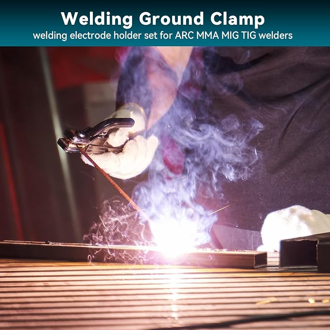 200A Welding Ground Clamp Welding Electrode Holder Set, Welding Cable Stick - Image 3