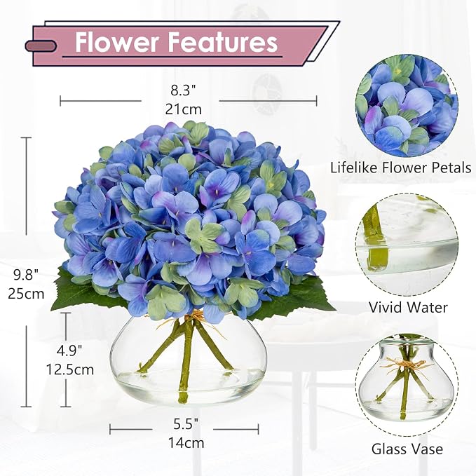 Hollyone Hydrangea Artificial Flowers - Image 2