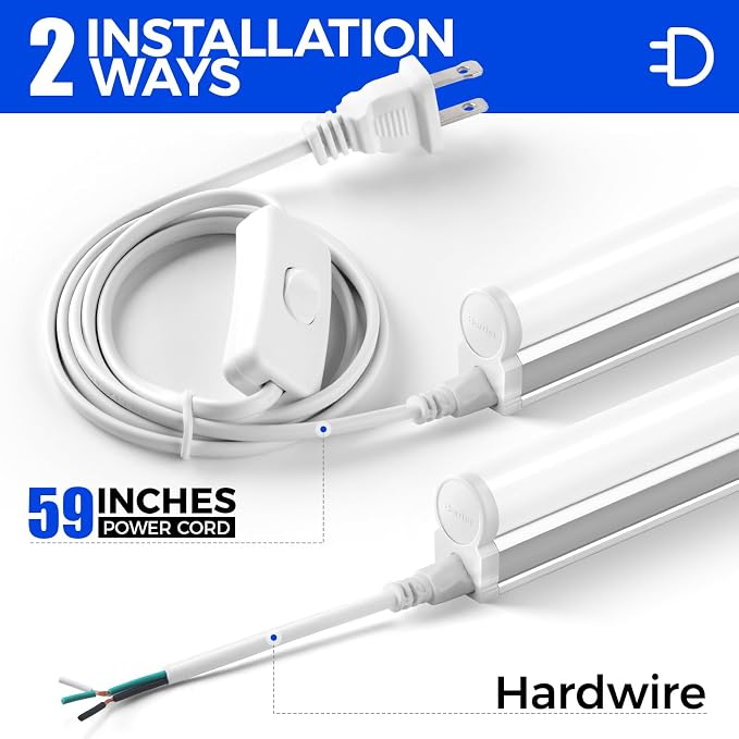 Barrina T5 LED Ceiling Light Fixtures, 6 Packs | Daylight White, Corded Electric - Image 6