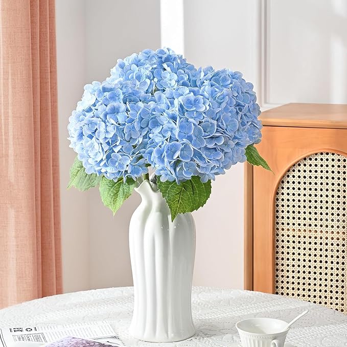 4Pcs 21in Latex Real Touch Hydrangea Artificial Flowers | Lifelike Large - Image 8
