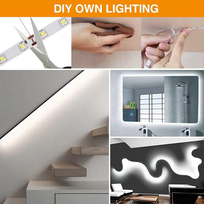 CT CAPETRONIX White LED Strip Light, 32.8 Feet 24 Volt LED Light Strip White - Image 5